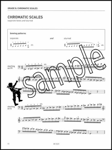 3rd sample page from ABRSM Cello Scales & Arpeggios Grades 6-8