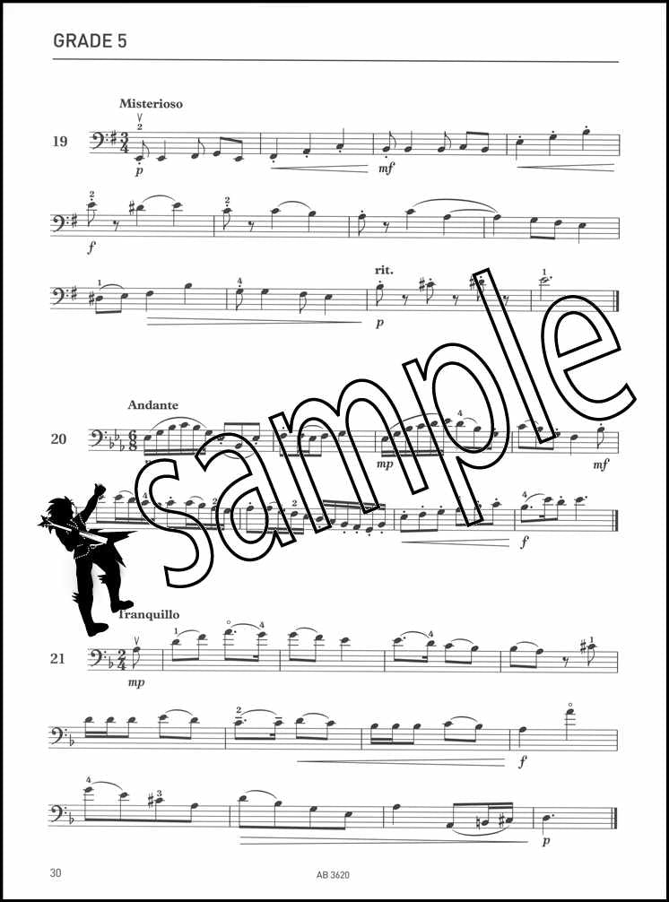 3rd sample page from ABRSM Cello Specimen Sight-Reading Tests Grades 1-5