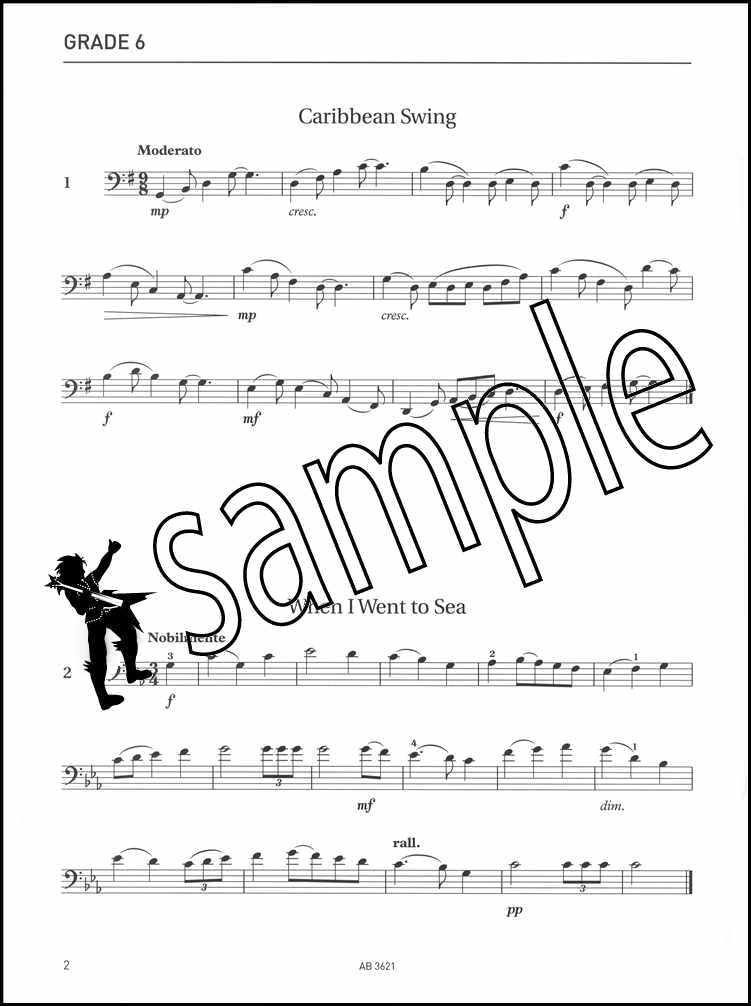 1st sample page from ABRSM Cello Specimen Sight-Reading Tests Grades 6-8