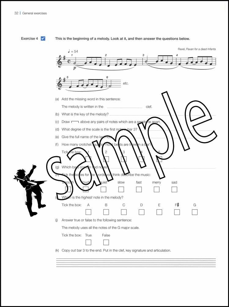 3rd sample page from ABRSM Music Theory in Practice Grade 1