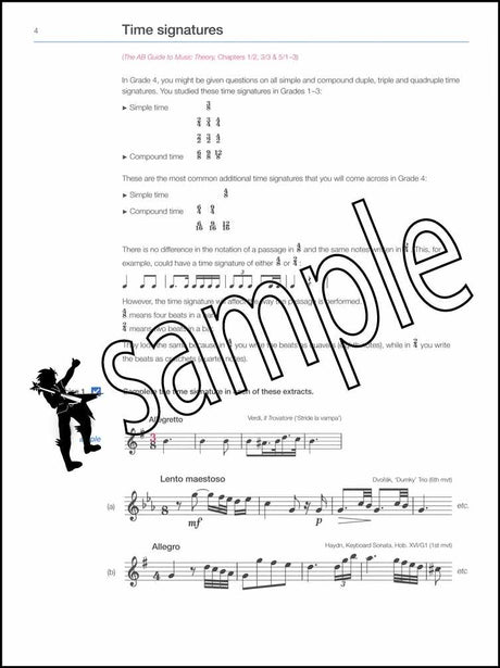 1st sample page from ABRSM Music Theory in Practice Grade 4