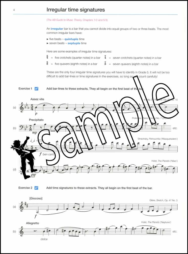 1st sample page from ABRSM Music Theory in Practice Grade 5