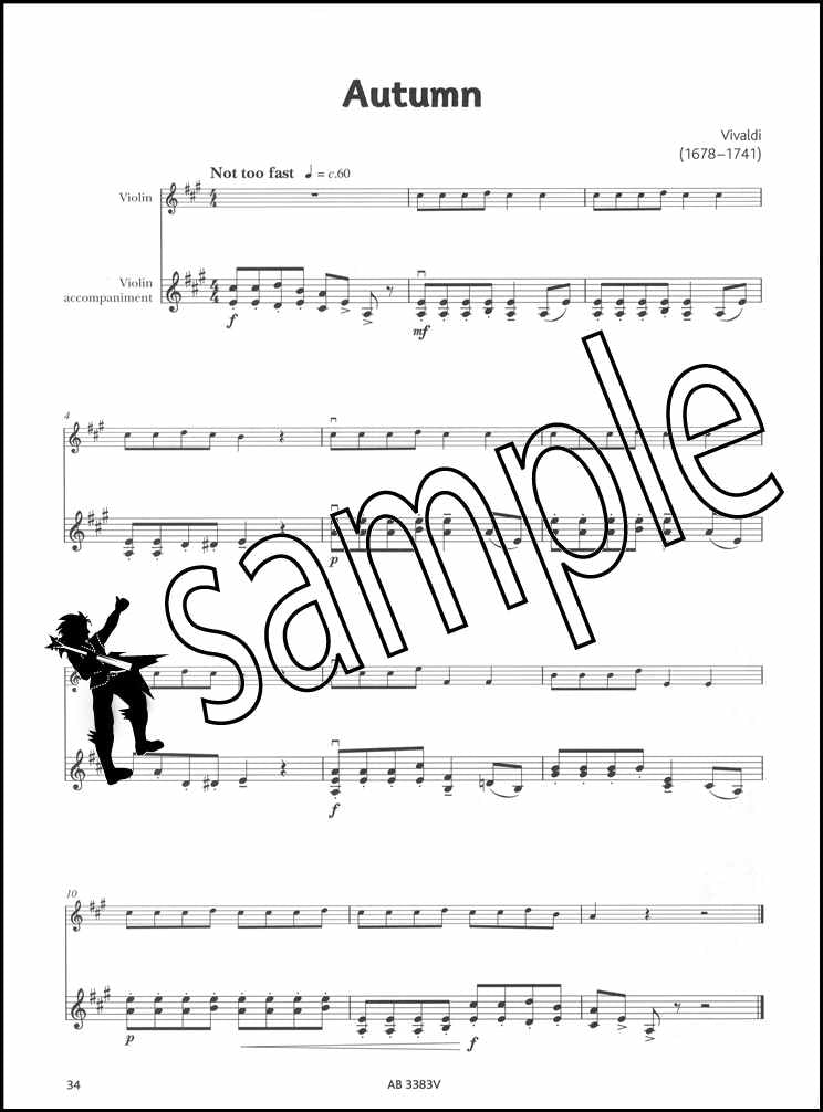 3rd sample page from ABRSM Violin Star 1 Accompaniment Book