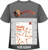 front cover of ABRSM Violin Star 1 Accompaniment Book on a size guide