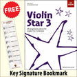 front cover of ABRSM Violin Star 3 Accompaniment Book together with free Treble Clef bookmark