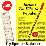 front cover of Instant Tin Whistle Popular Book/CD together with free Treble Clef bookmark