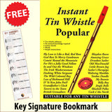 front cover of Instant Tin Whistle Popular Book/CD together with free Treble Clef bookmark