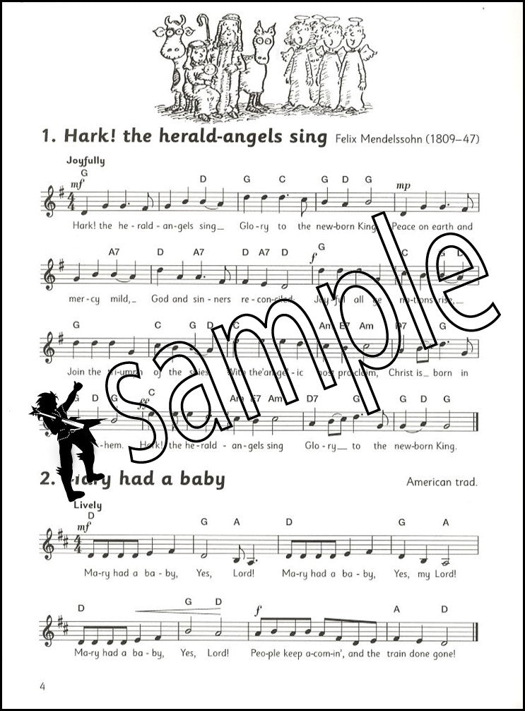 1st sample page from Fiddle Time Christmas