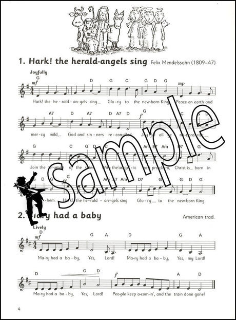 1st sample page from Fiddle Time Christmas