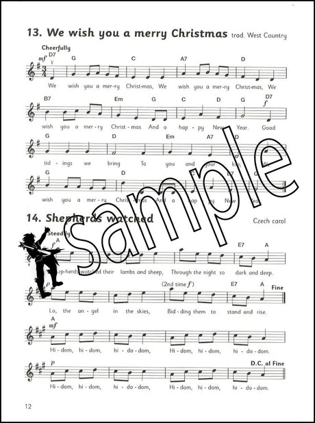 2nd sample page from Fiddle Time Christmas