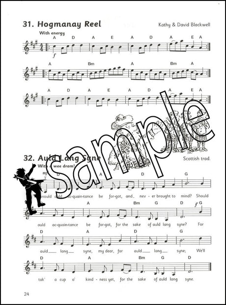 3rd sample page from Fiddle Time Christmas