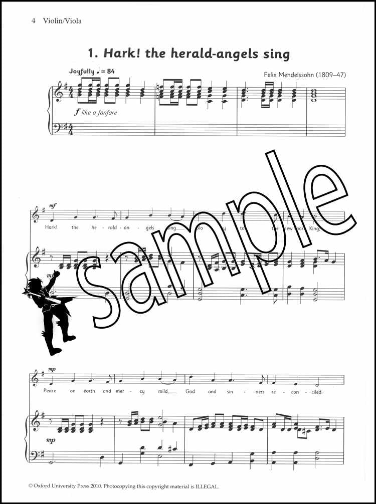 1st sample page from Fiddle & Viola Time Christmas Piano Accompaniment