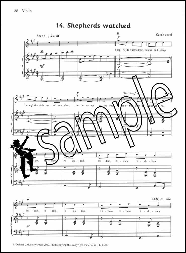 2nd sample page from Fiddle & Viola Time Christmas Piano Accompaniment