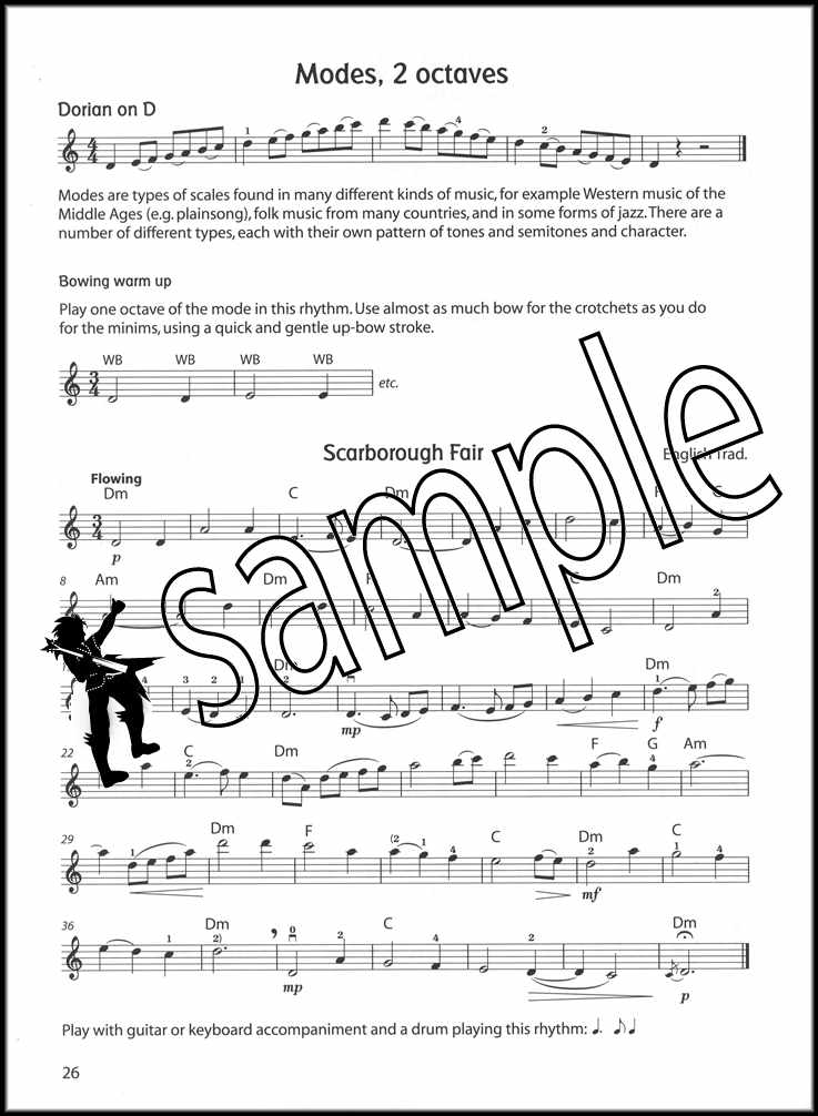 3rd sample page from Fiddle Time Scales Book 2