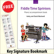 front cover of Fiddle Time Sprinters Piano Accompaniment together with free Piano Clef bookmark