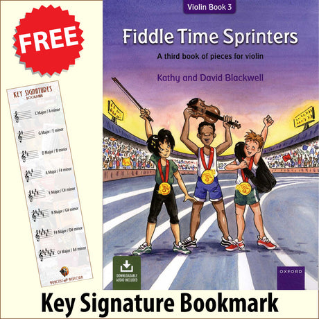 front cover of Fiddle Time Sprinters together with free Treble Clef bookmark