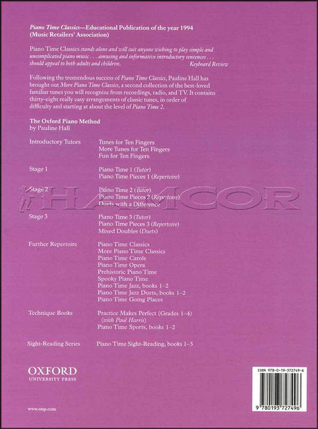 back cover of More Piano Time Classics