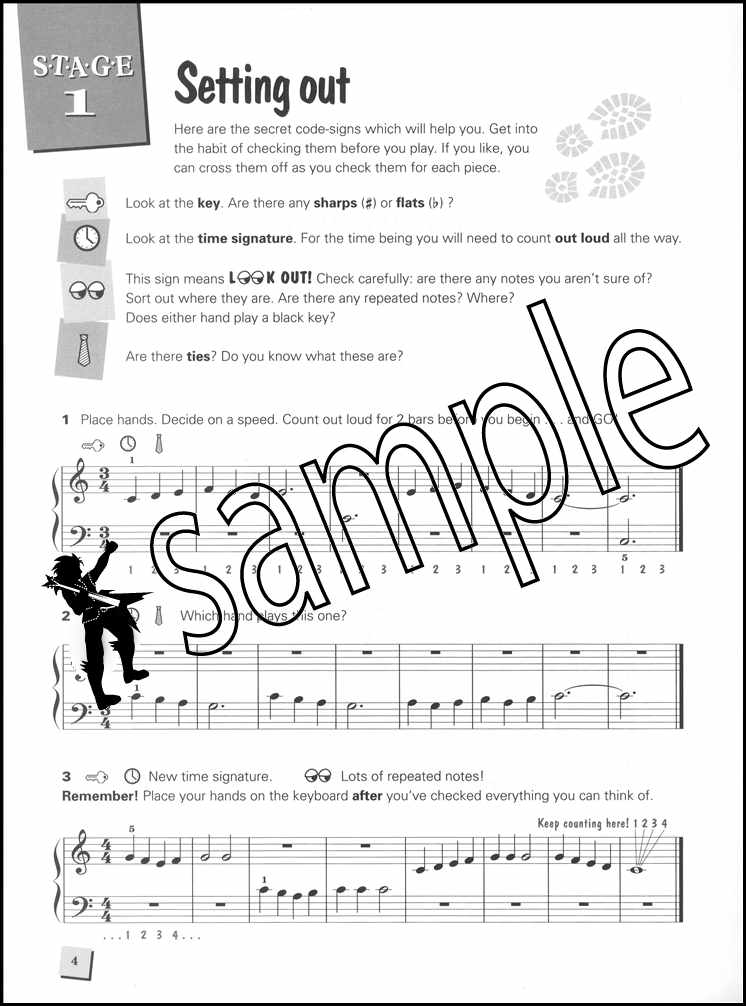 1st sample page from Piano Time Sight Reading Book 1