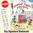 front cover of Piano Time Sports Book 1 together with free Piano Clef bookmark