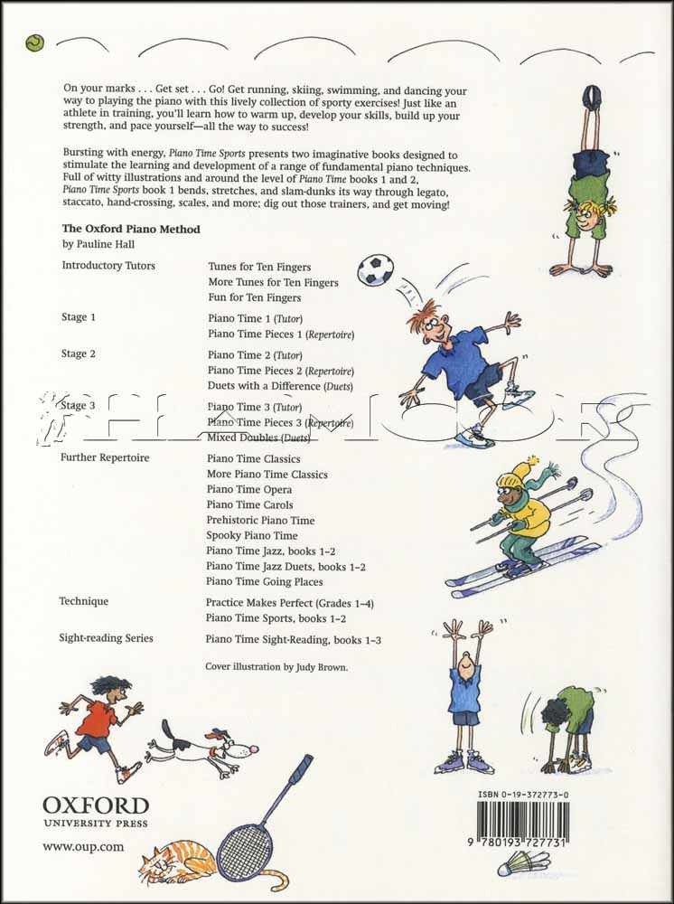 back cover of Piano Time Sports Book 1