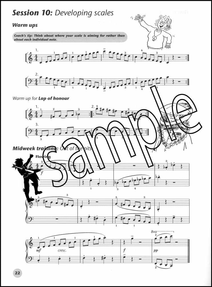 3rd sample page from Piano Time Sports Book 2