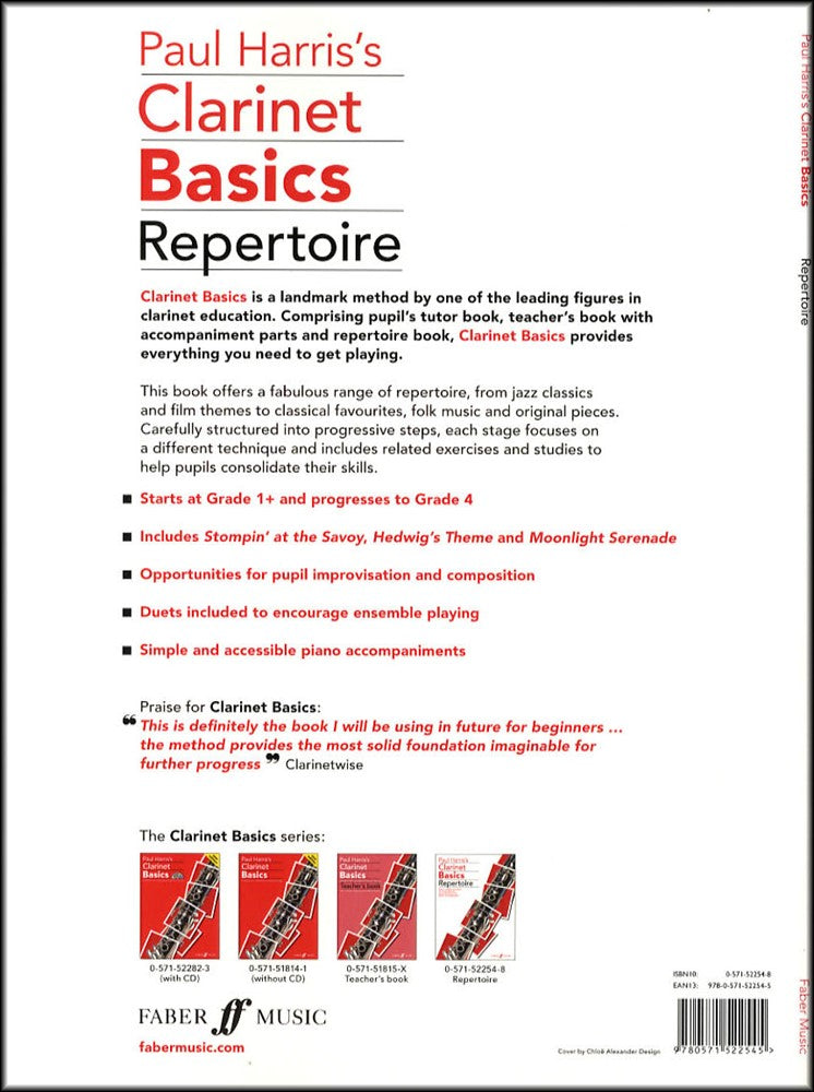 back cover of Clarinet Basics Repertoire