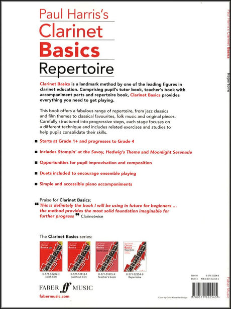 back cover of Clarinet Basics Repertoire