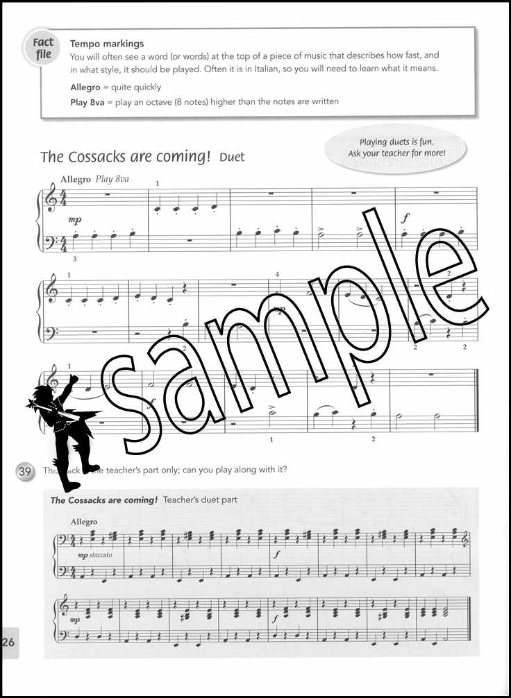 2nd sample page from Pam Wedgwood's Piano Basics 1 Book/Audio