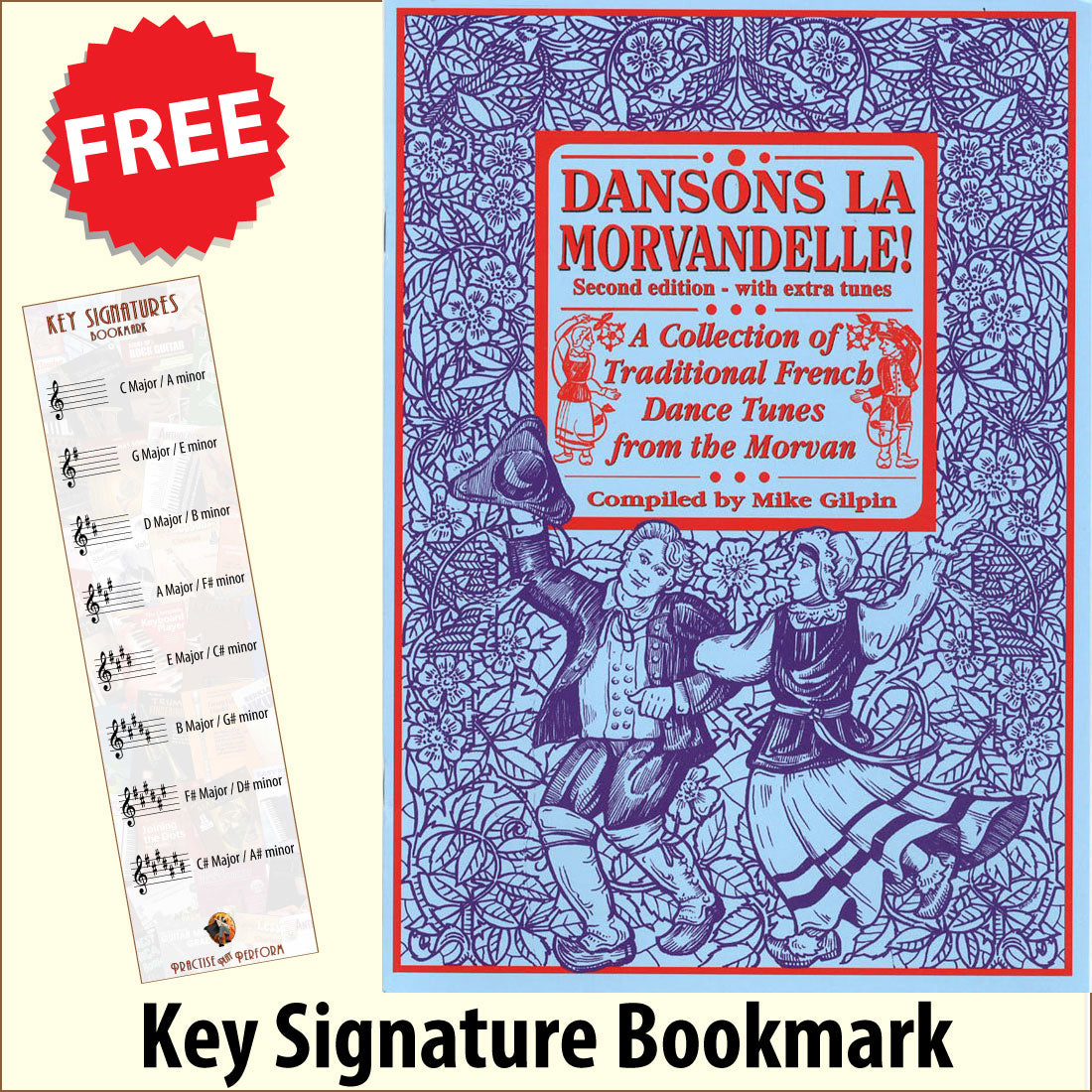 front cover of Dansons La Morvandelle together with free Treble Clef bookmark