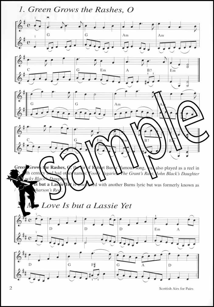 1st sample page from Scottish Airs for Pairs