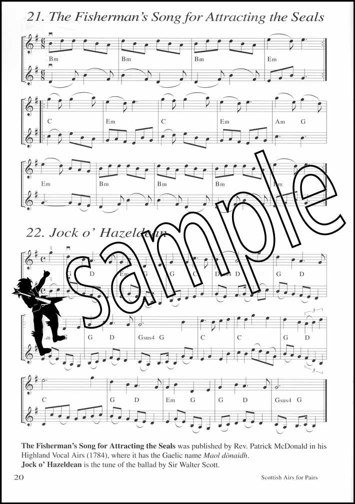 3rd sample page from Scottish Airs for Pairs