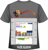 front cover of Pam Wedgwood's Piano Basics 2 Book/Audio on a size guide
