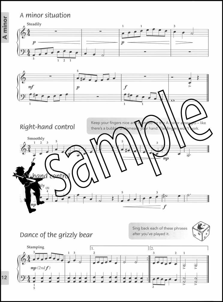 2nd sample page from Pam Wedgewood's Piano Basics Workouts Beginner-Grade 1