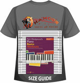 front cover of Pam Wedgewood's Piano Basics Workouts Beginner-Grade 1 on a size guide