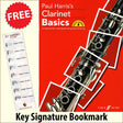 front cover of Paul Harris's Clarinet Basics together with free Treble Clef bookmark