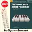 front cover of Improve Your Sight-Reading Piano Grade 6 together with free Piano Clef bookmark