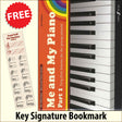 front cover of Me and My Piano Part 1 together with free Piano Clef bookmark