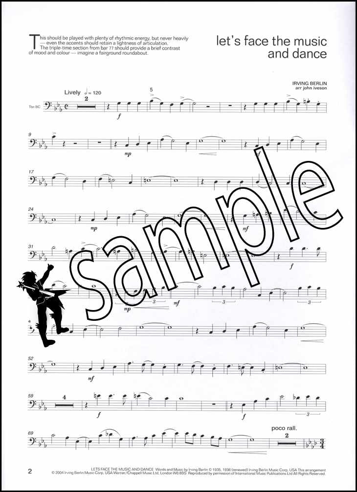 1st sample page from Lets Face the Music for Trombone/Euphonium Bass Clef Book Only