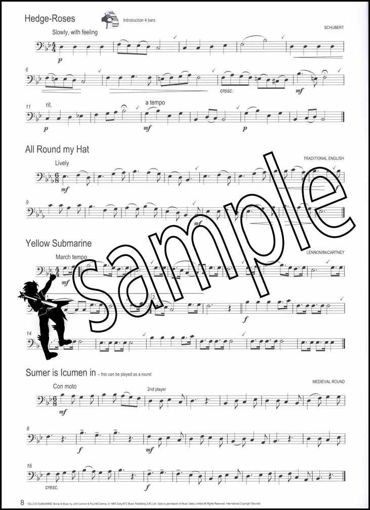 2nd sample page from Winner Scores All Trombone Bass Clef Book Only