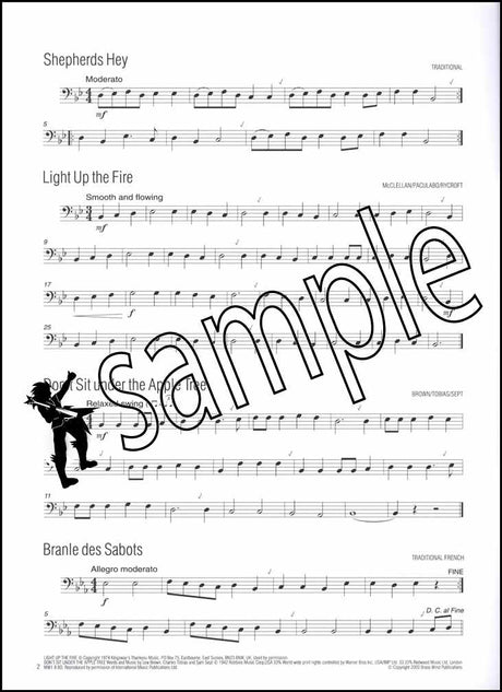 1st sample page from Easy Winners Trombone Bass Clef Book Only