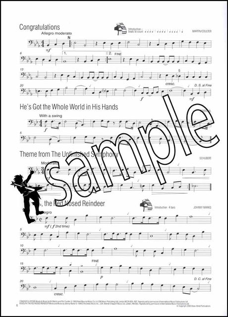2nd sample page from Easy Winners Trombone Bass Clef Book Only