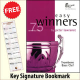 front cover of Easy Winners Trombone Bass Clef Book Only together with free Bass Glef bookmark