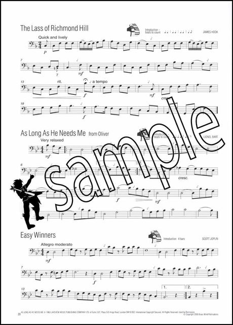back cover of Easy Winners Trombone Bass Clef Book Only