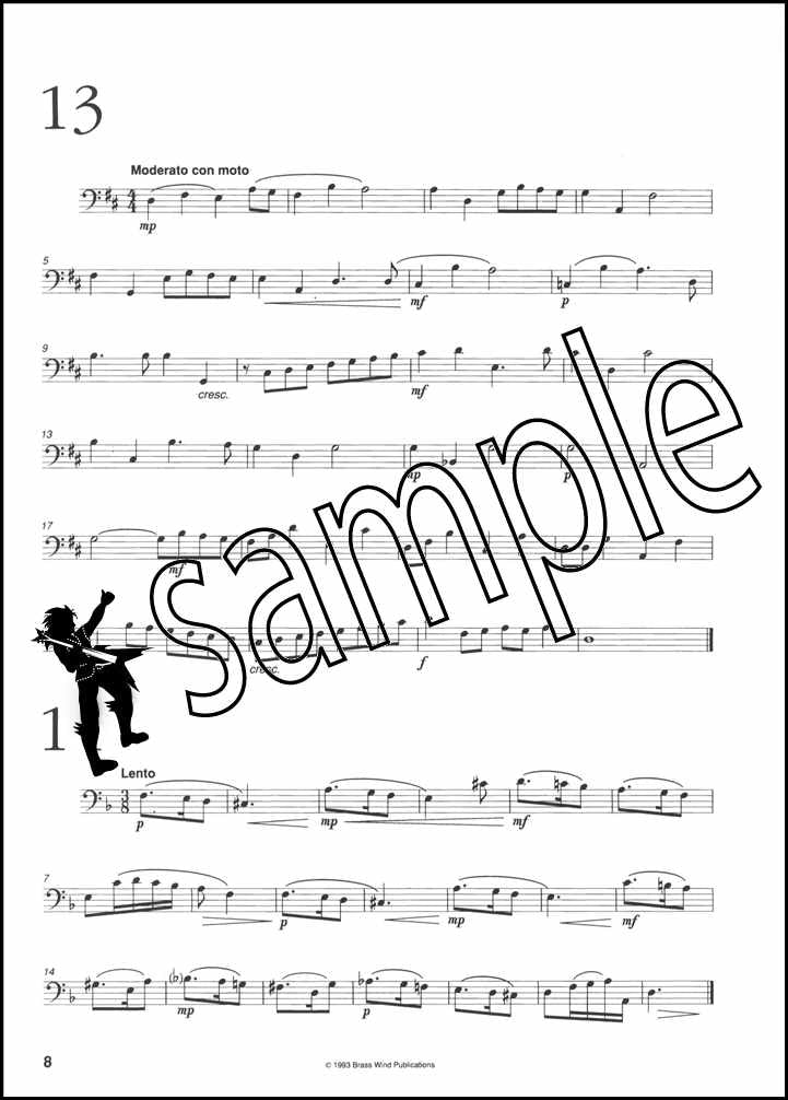 3rd sample page from Splinters of Bone Studies for Trombone Bass Clef by Derek Bourgeois
