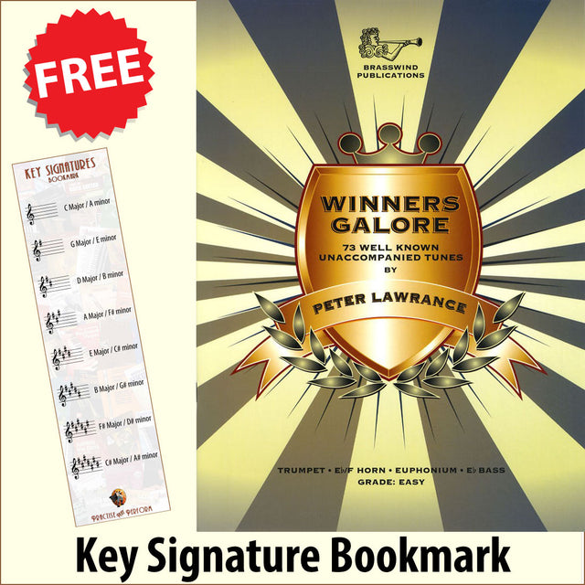 front cover of Winners Galore Trumpet Horn Euphonium Book Only together with free Treble Clef bookmark