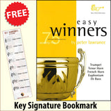 front cover of Easy Winners Trumpet Horn Euphonium together with free Treble Clef bookmark