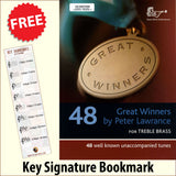 front cover of Great Winners for Trumpet Euphonium Trombone Book/CD together with free Treble Clef bookmark