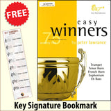 front cover of Easy Winners for Horn in F Horn in Eb Tuba Book/CD together with free Treble Clef bookmark