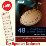 front cover of Great Winners for Horn in F Horn in Eb Tuba Book/CD together with free Treble Clef bookmark