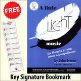 front cover of A Little Light Music Eb Horn together with free Treble Clef bookmark
